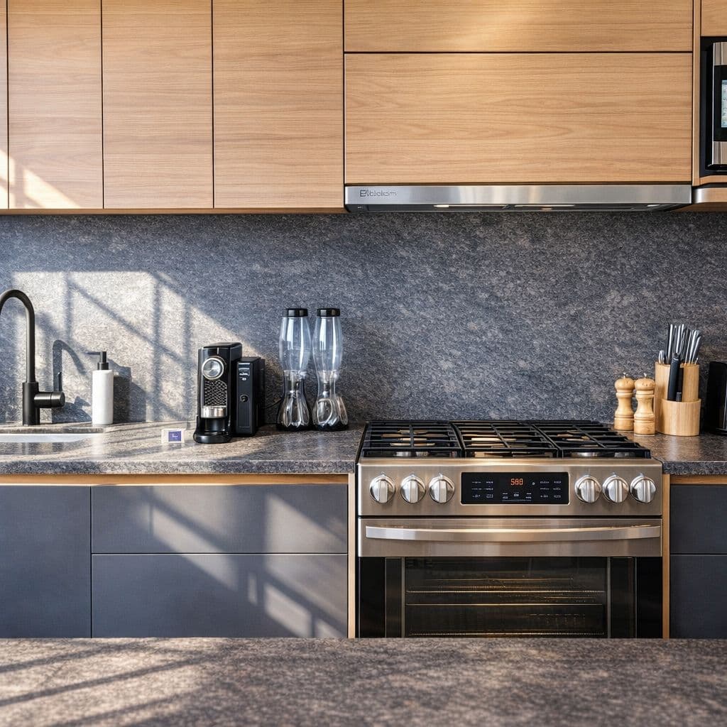 Modern Luxury Home with Casita & Pool in Los Senderos — Los Senderos, Valle de los, San Miguel de Allende — photo 8 — contemporary chef's kitchen, bathed sunlight