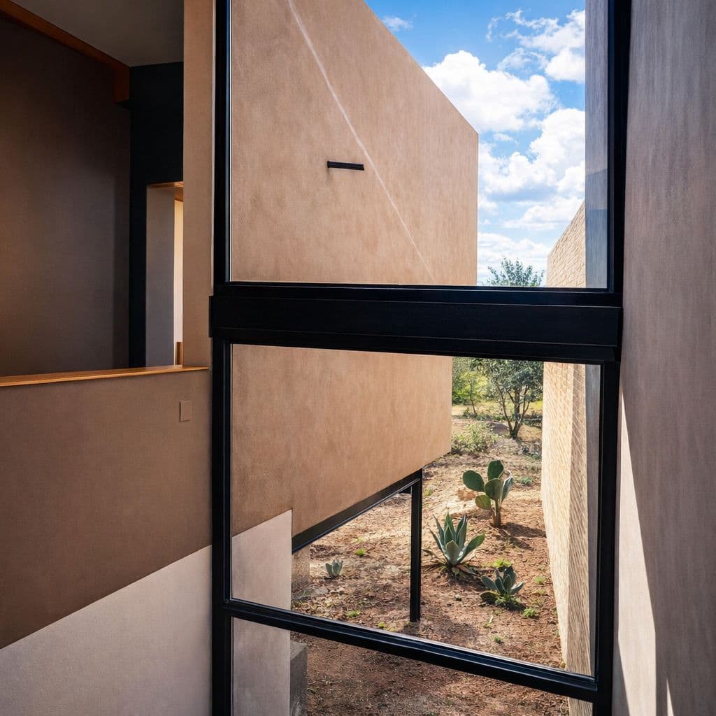Modern Luxury Home with Casita & Pool in Los Senderos — Los Senderos, Valle de los, San Miguel de Allende — photo 32 — minimalist courtyard with desert gardens