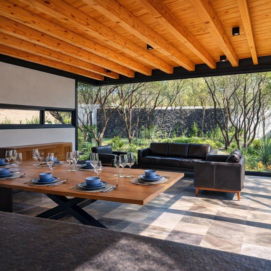 Modern Luxury Home with Casita & Pool in Los Senderos — Los Senderos, Valle de los, San Miguel de Allende — photo 2 — sophisticated indoor-outdoor entertaining sanctuary
