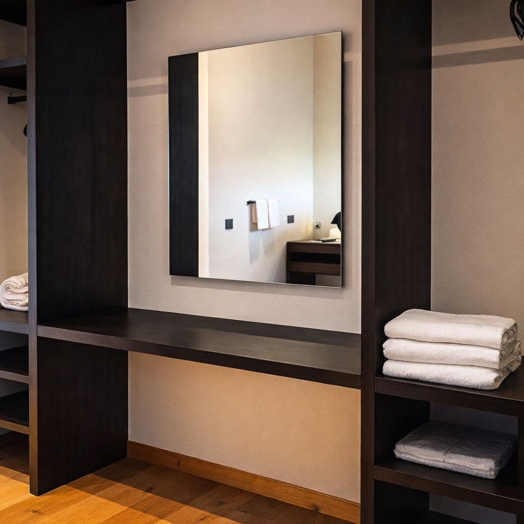 Modern Luxury Home with Casita & Pool in Los Senderos — Los Senderos, Valle de los, San Miguel de Allende — photo 19 — spa-inspired vanity with ambient lighting