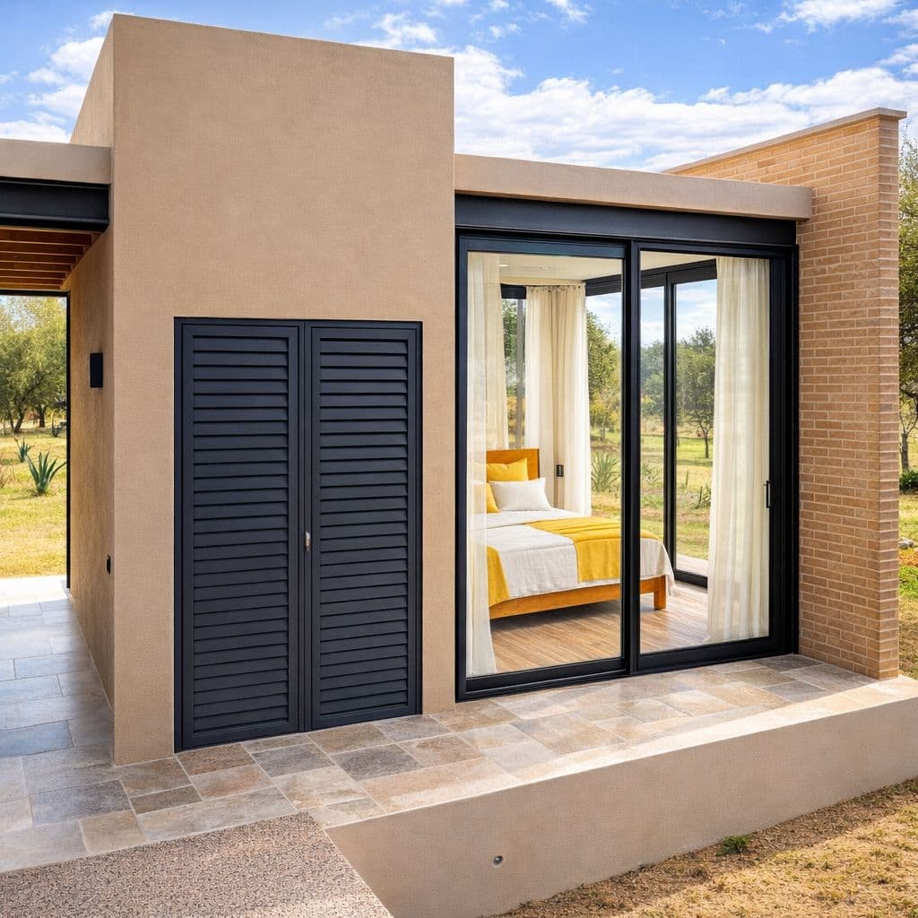 Modern Luxury Home with Casita & Pool in Los Senderos — Los Senderos, Valle de los, San Miguel de Allende — photo 29 — modern luxury bedroom with pastoral views