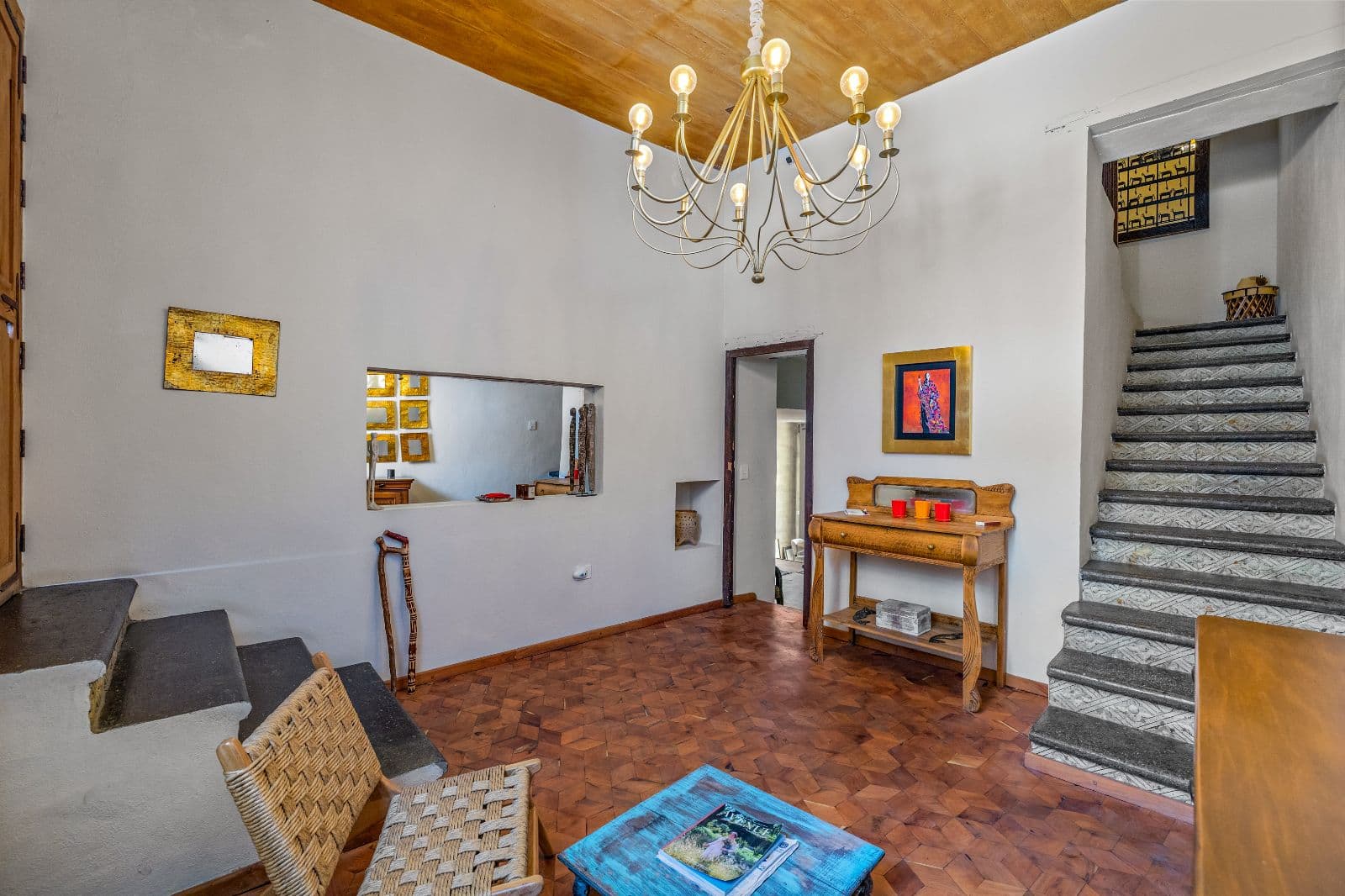 Casa Entresueño — Centro, San Miguel de Allende — photo 4 — elegant entry with soaring wooden ceilings