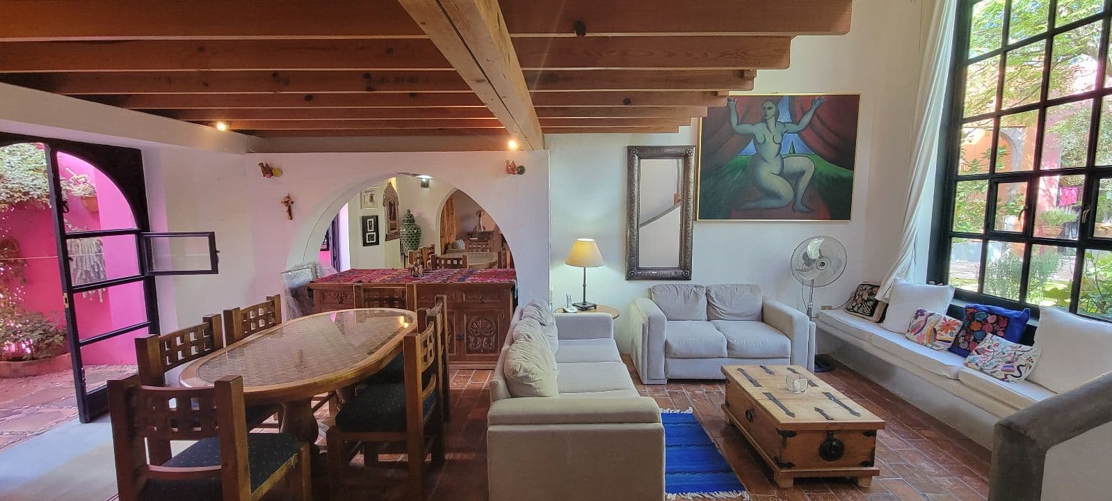 Casa Tucevich — El Obraje, San Miguel de Allende — photo 2 — spacious open-plan living, authentic colonial charm