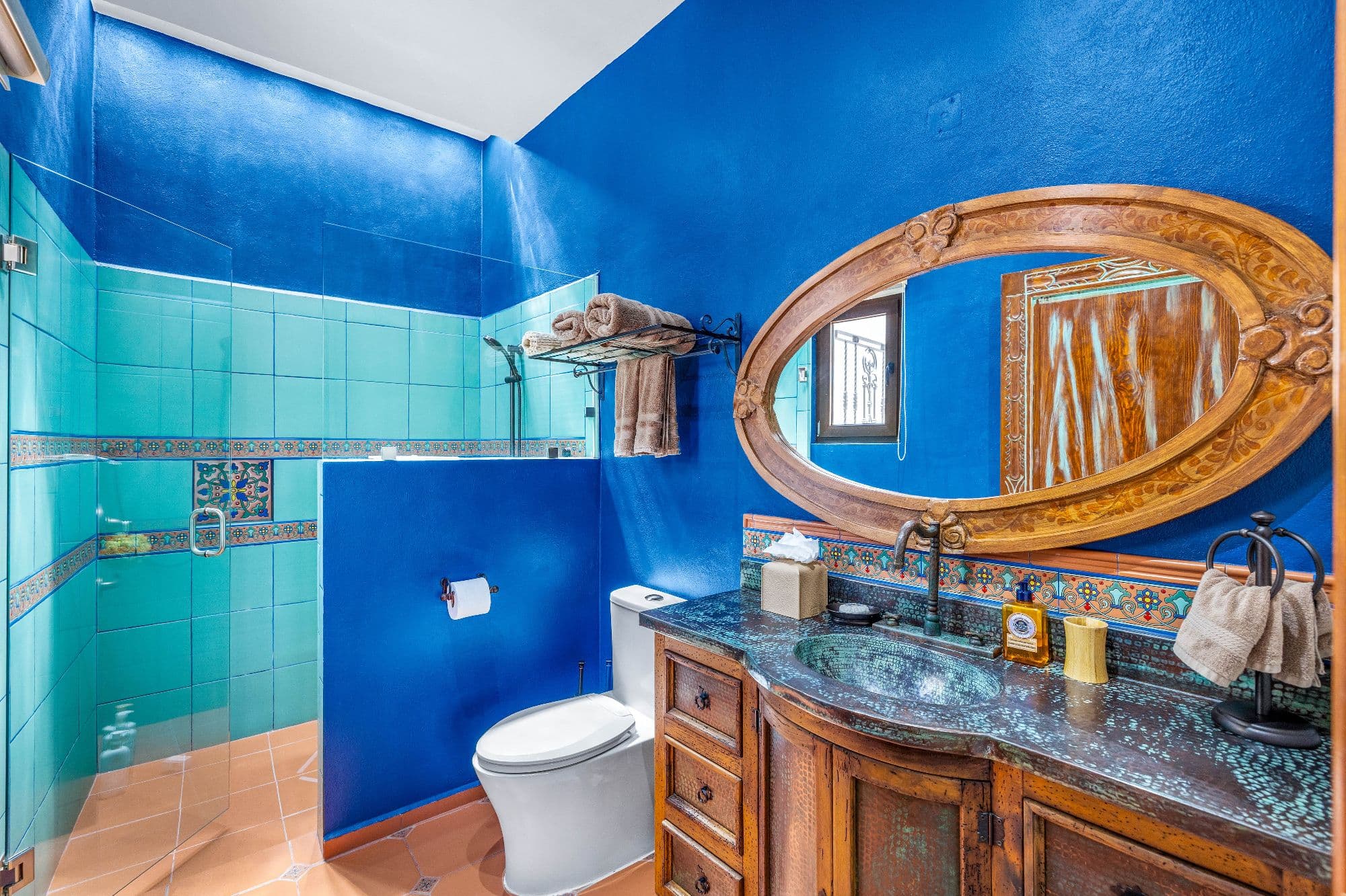 Casa de Gracias — Centro, San Miguel de Allende — photo 12 — vibrant bohemian master bath sanctuary