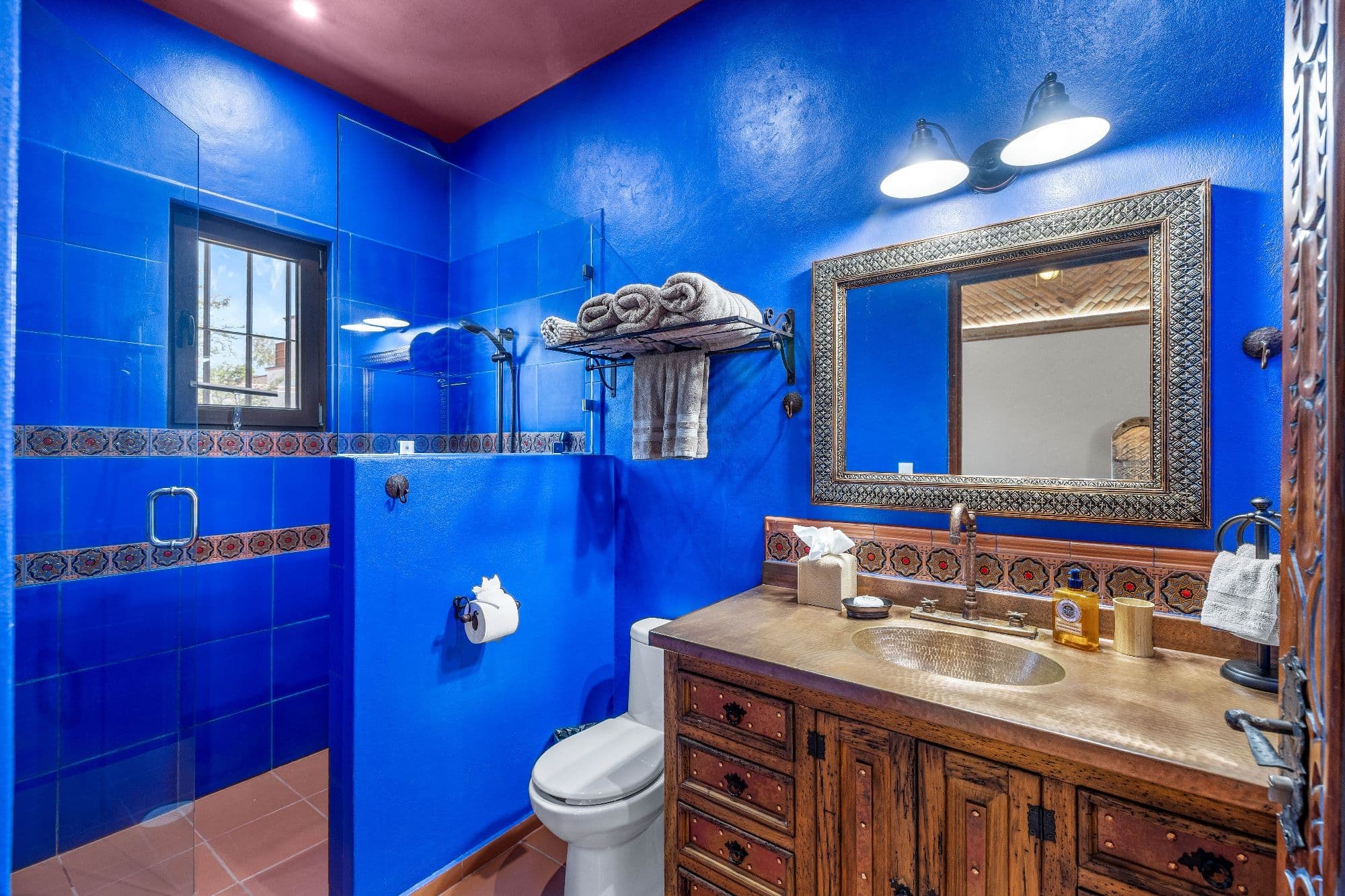 Casa de Gracias — Centro, San Miguel de Allende — photo 11 — vibrant spanish colonial bathroom retreat