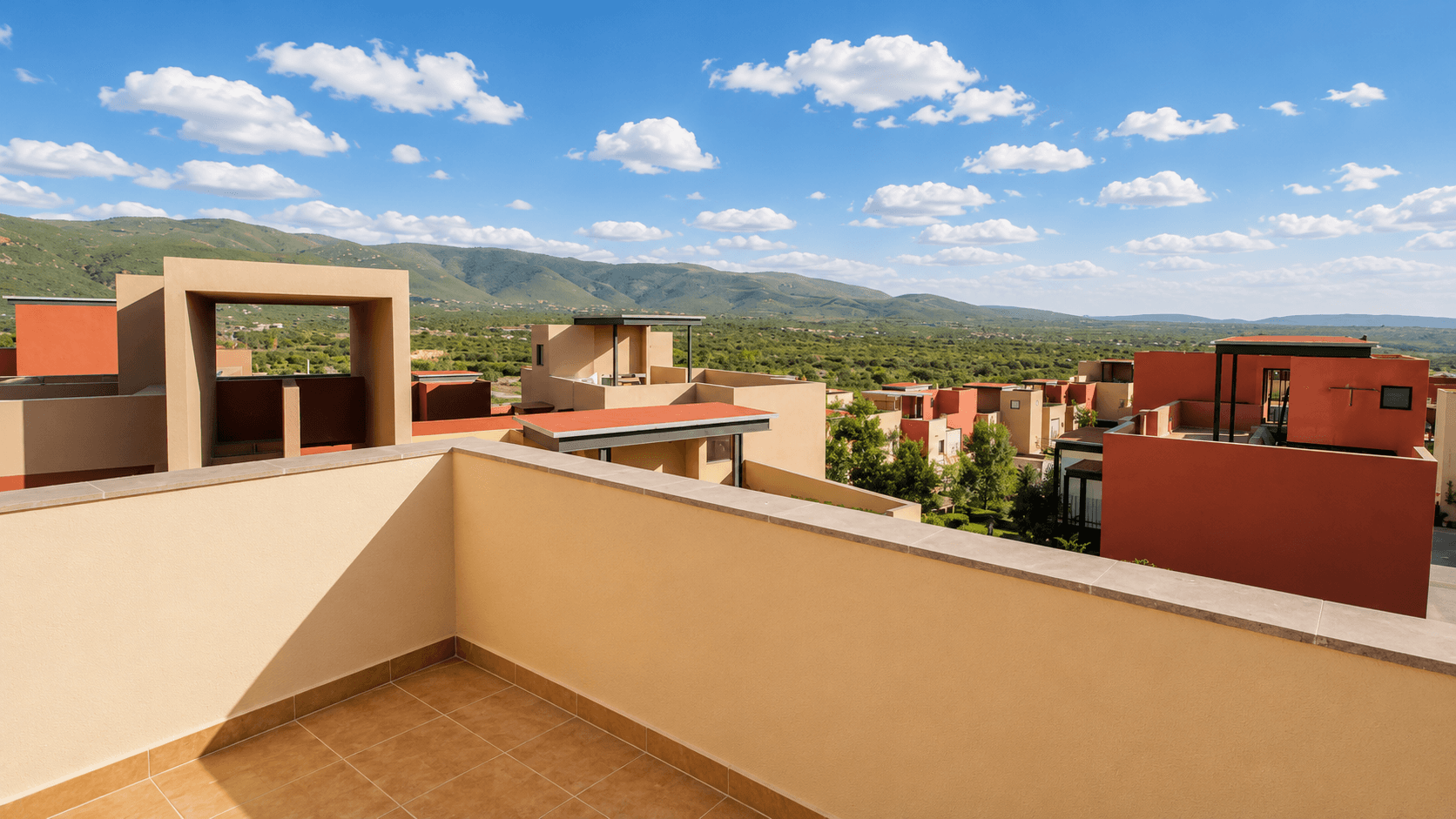 Penthouse Punta del Cielo — La Lejona, San Miguel de Allende — photo 12 — panoramic mountain views, contemporary rooftop terrace