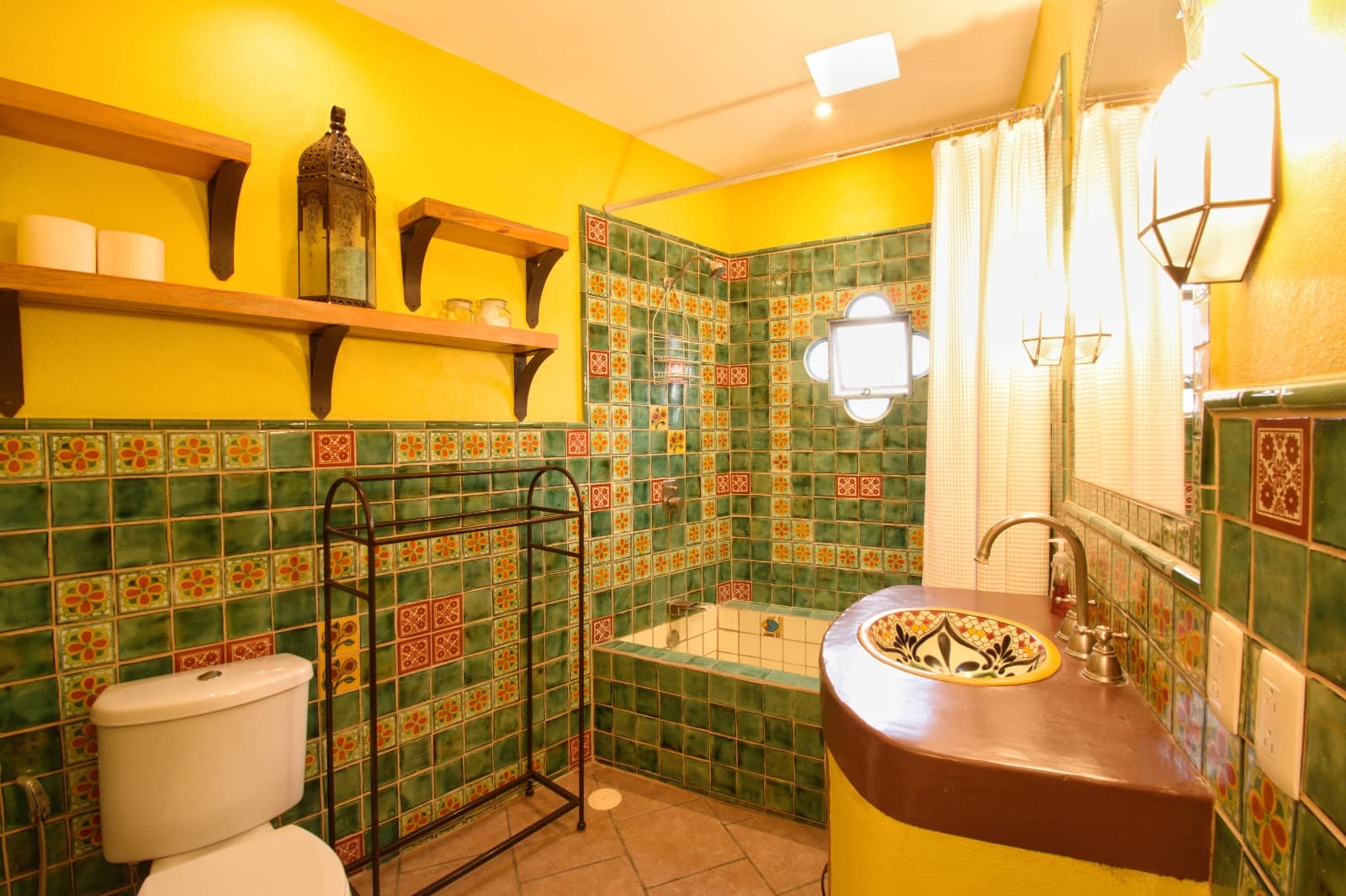 Casa Colores — Guadalupe, San Miguel de Allende — photo 5 — vibrant authentic mexican bathroom sanctuary