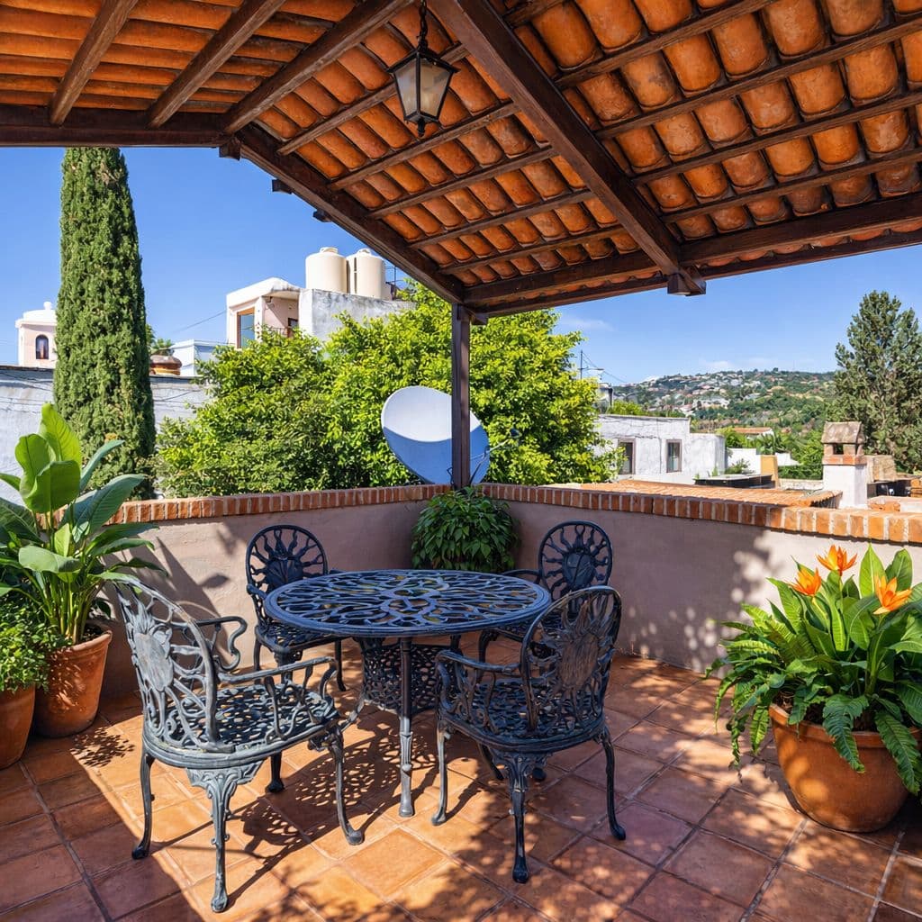 Casa Hidden Nook — San Antonio, San Miguel de Allende — photo 30 — charming rooftop terrace with hillside views
