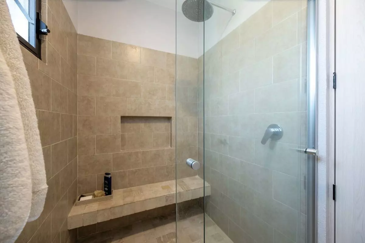 Casa Alegria — Atascadero (Arcos de San Miguel), San Miguel de Allende — photo 27 — spa-inspired walk-in shower sanctuary