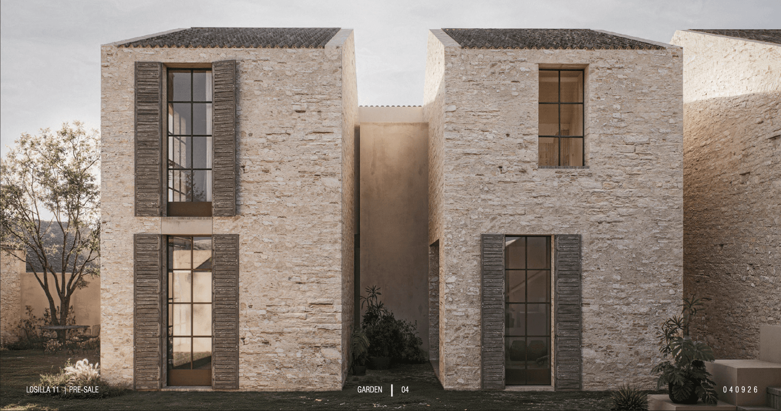 Casa Soterrani — Las Campanas, San Miguel de Allende — photo 3 — contemporary stone residence, garden courtyard