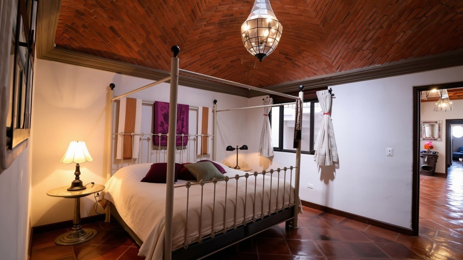 Casa Cocuchas — San Antonio, San Miguel de Allende — photo 17 — elegant colonial bedroom, soaring wood ceilings