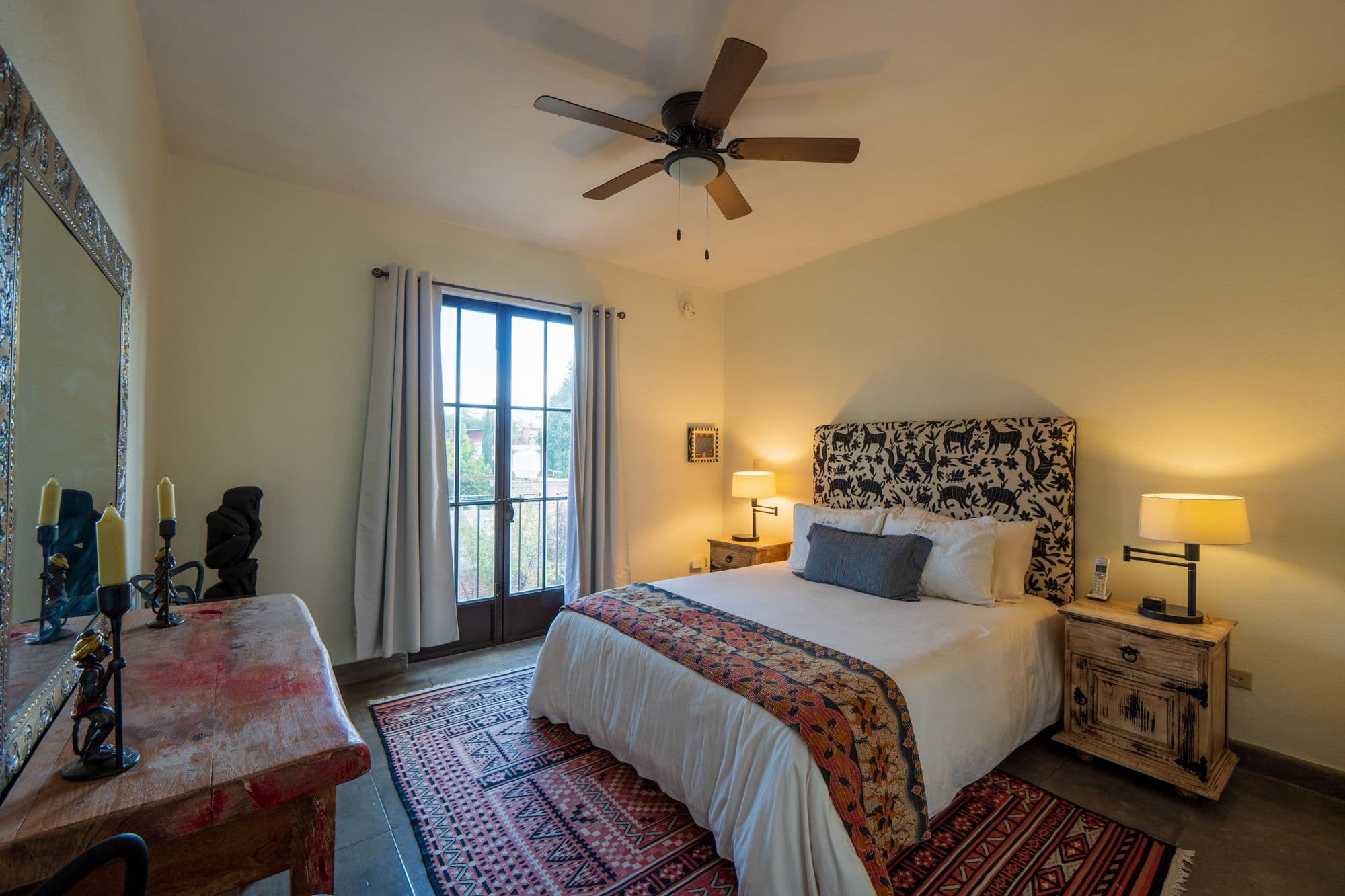 Casa Leslie — San Antonio, San Miguel de Allende — photo 14 — sunlit master suite, artisanal elegance