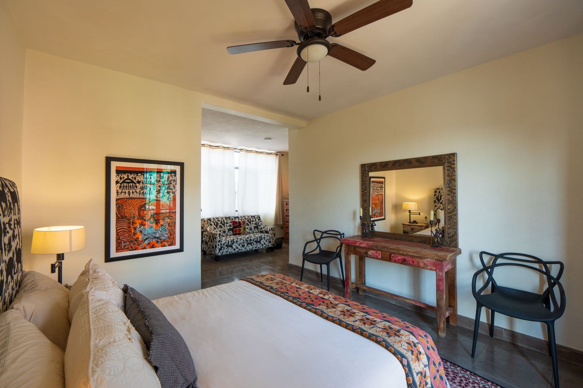 Casa Leslie — San Antonio, San Miguel de Allende — photo 18 — spacious master suite, artfully curated elegance