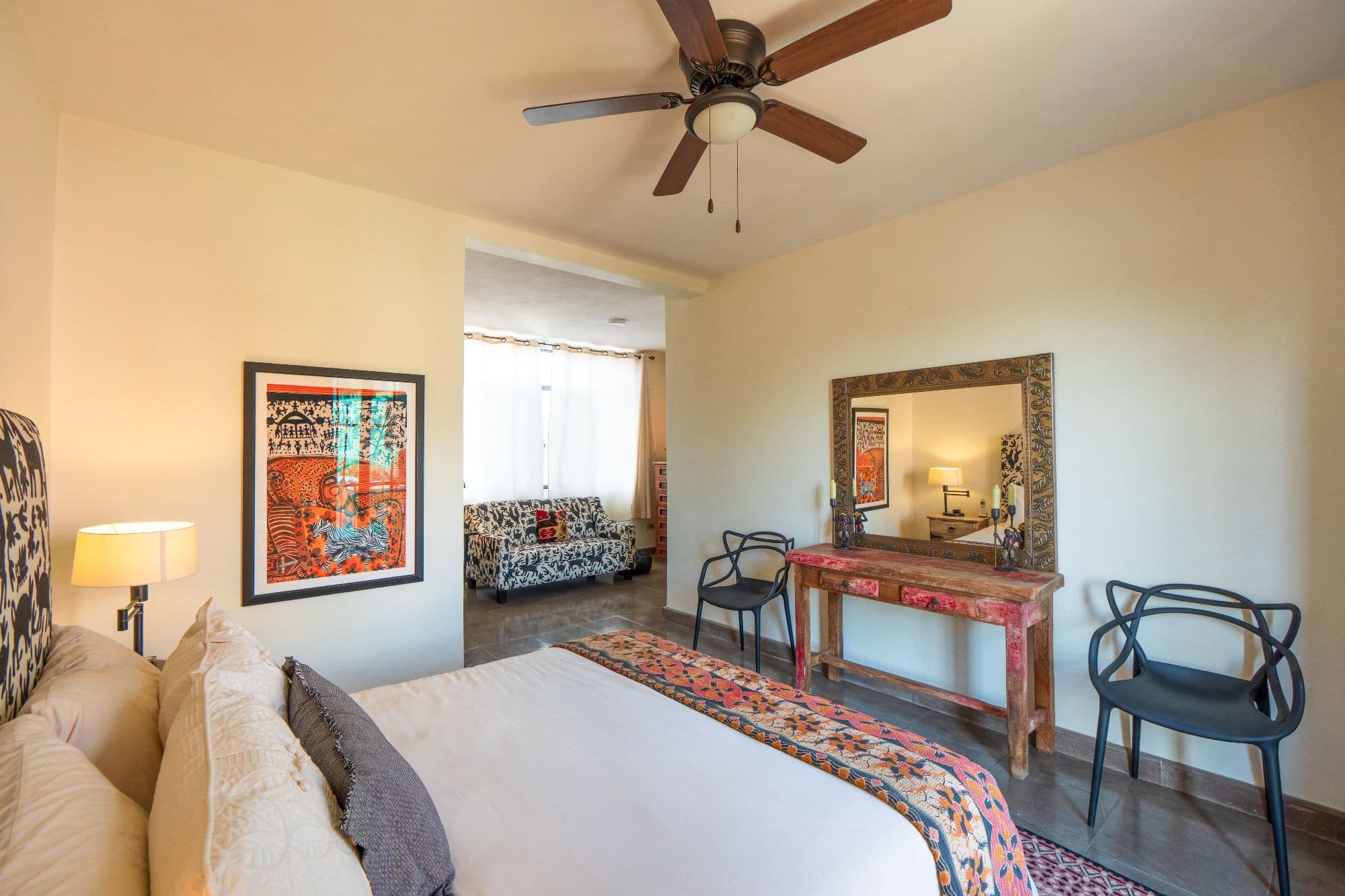 Casa Leslie — San Antonio, San Miguel de Allende — photo 11 — luminous master suite, artfully appointed