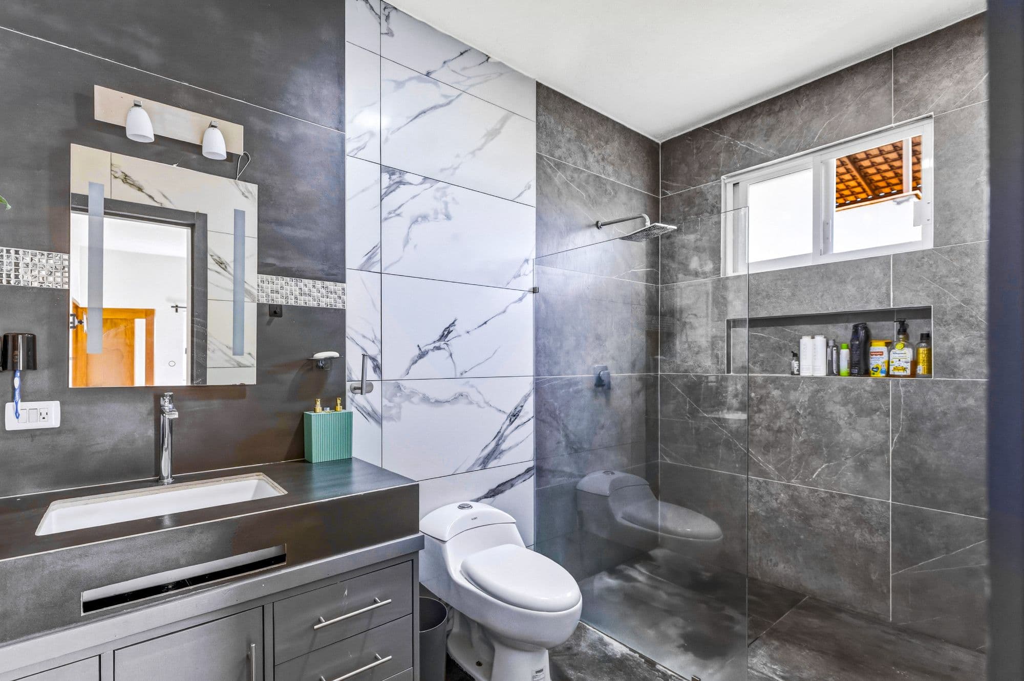 Casa Dalias — Lindavista, San Miguel de Allende — photo 15 — contemporary spa-inspired luxury bathroom