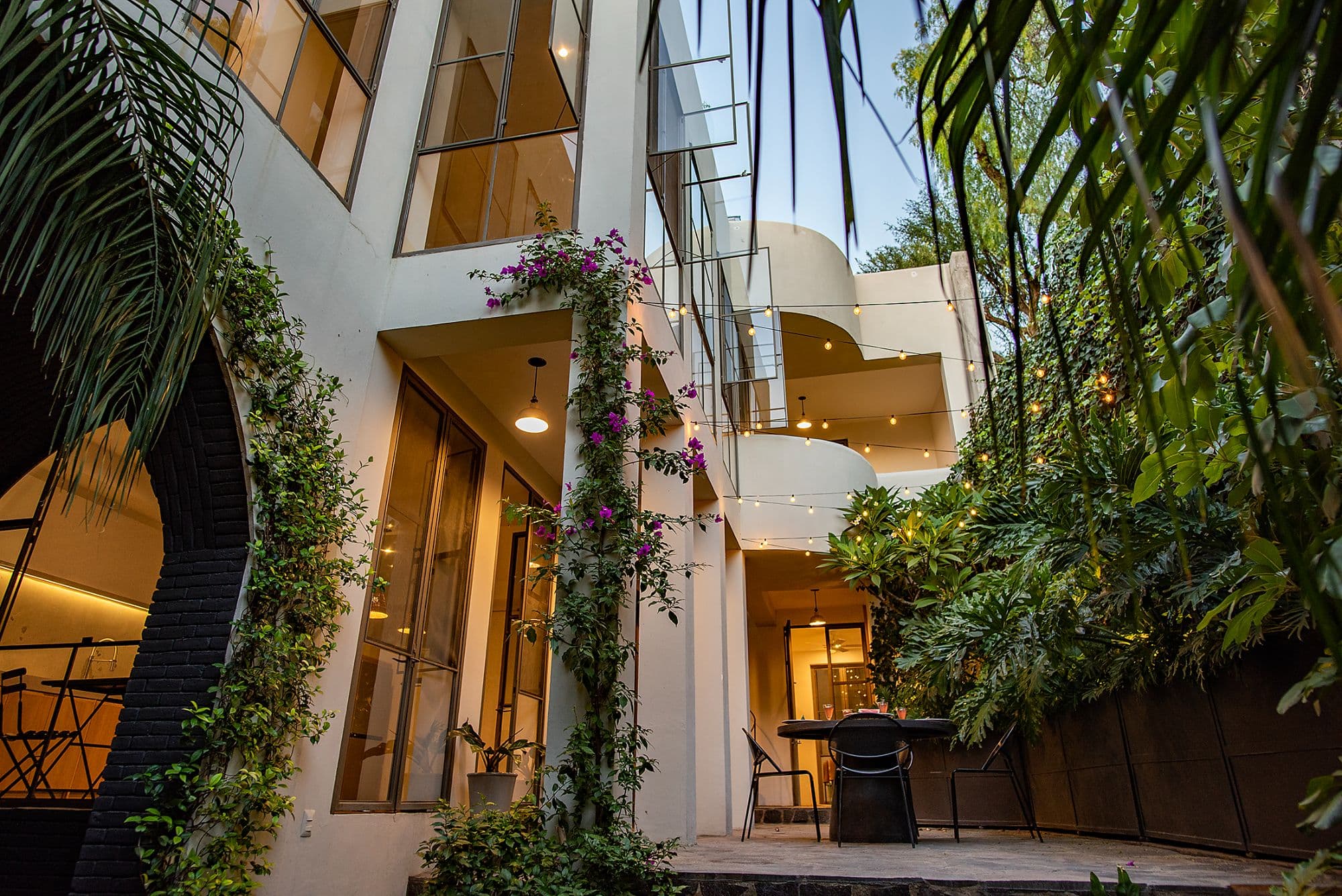 CASA CLARA — Centro, San Miguel de Allende — photo 26 — verdant courtyard, contemporary architectural elegance