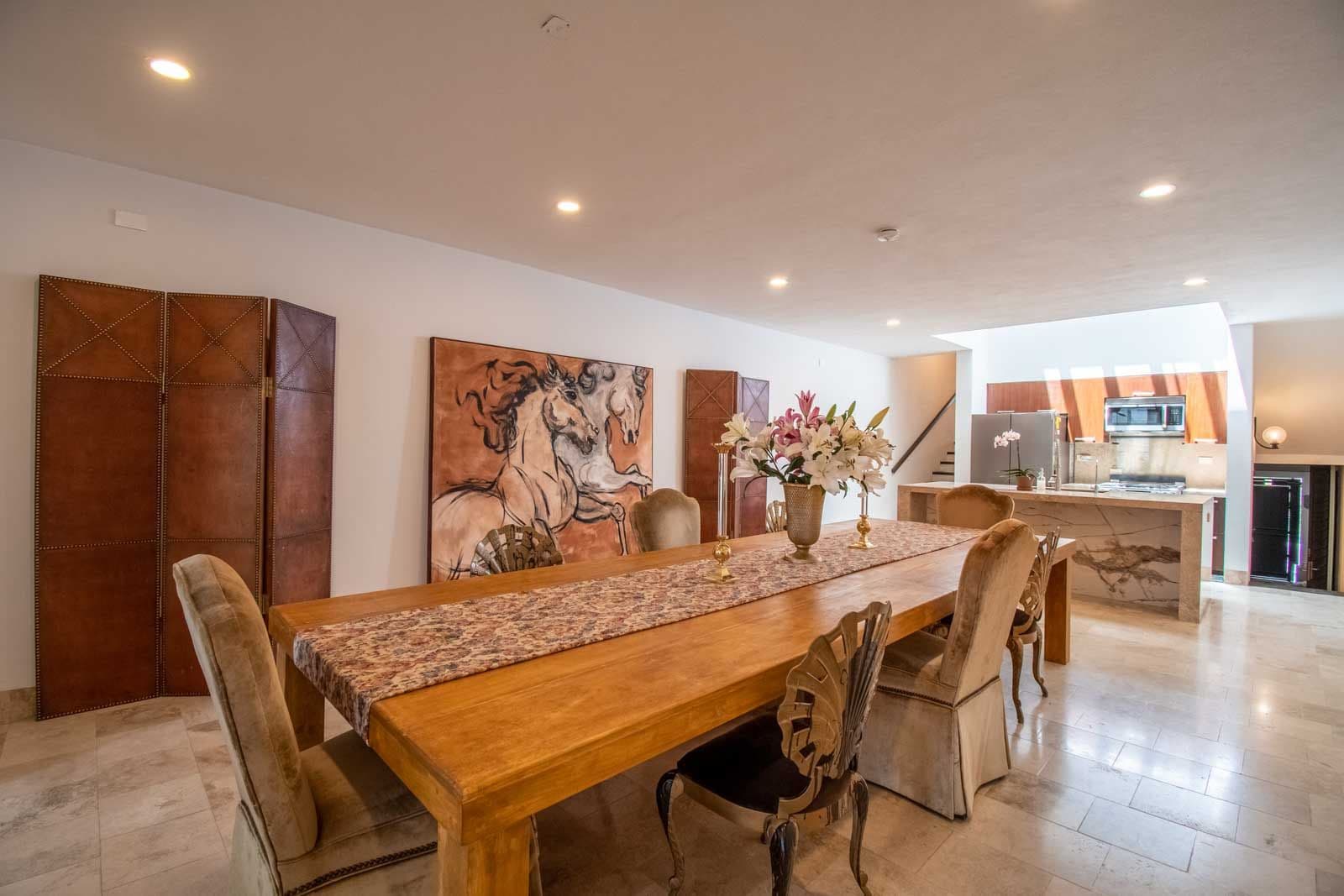 Casa Blanca — Centro, San Miguel de Allende — photo 2 — sophisticated entertaining space, warm wood elegance