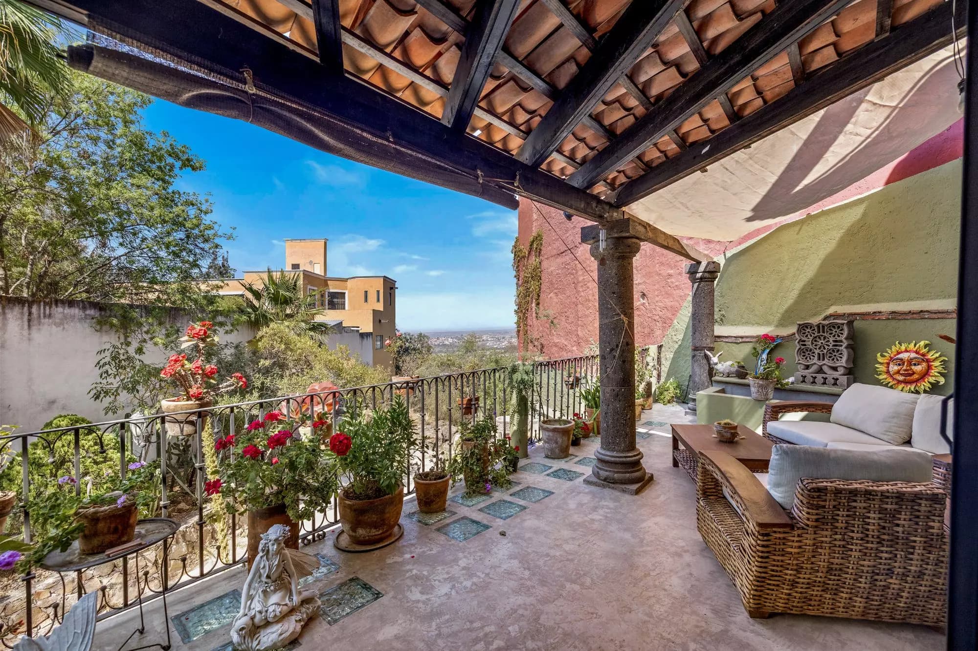 Casa Montitlan — Balcones, San Miguel de Allende — photo 16 — enchanting terrace with panoramic valley views