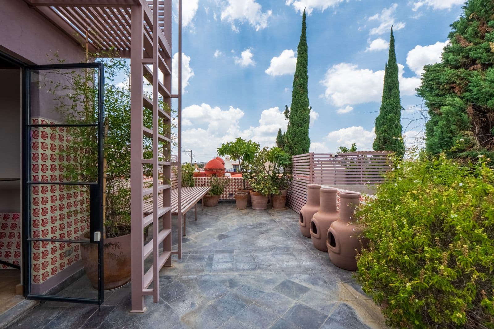 Casa Cielito Lindo — Guadalupe, San Miguel de Allende — photo 18 — sophisticated rooftop terrace, cypress vistas