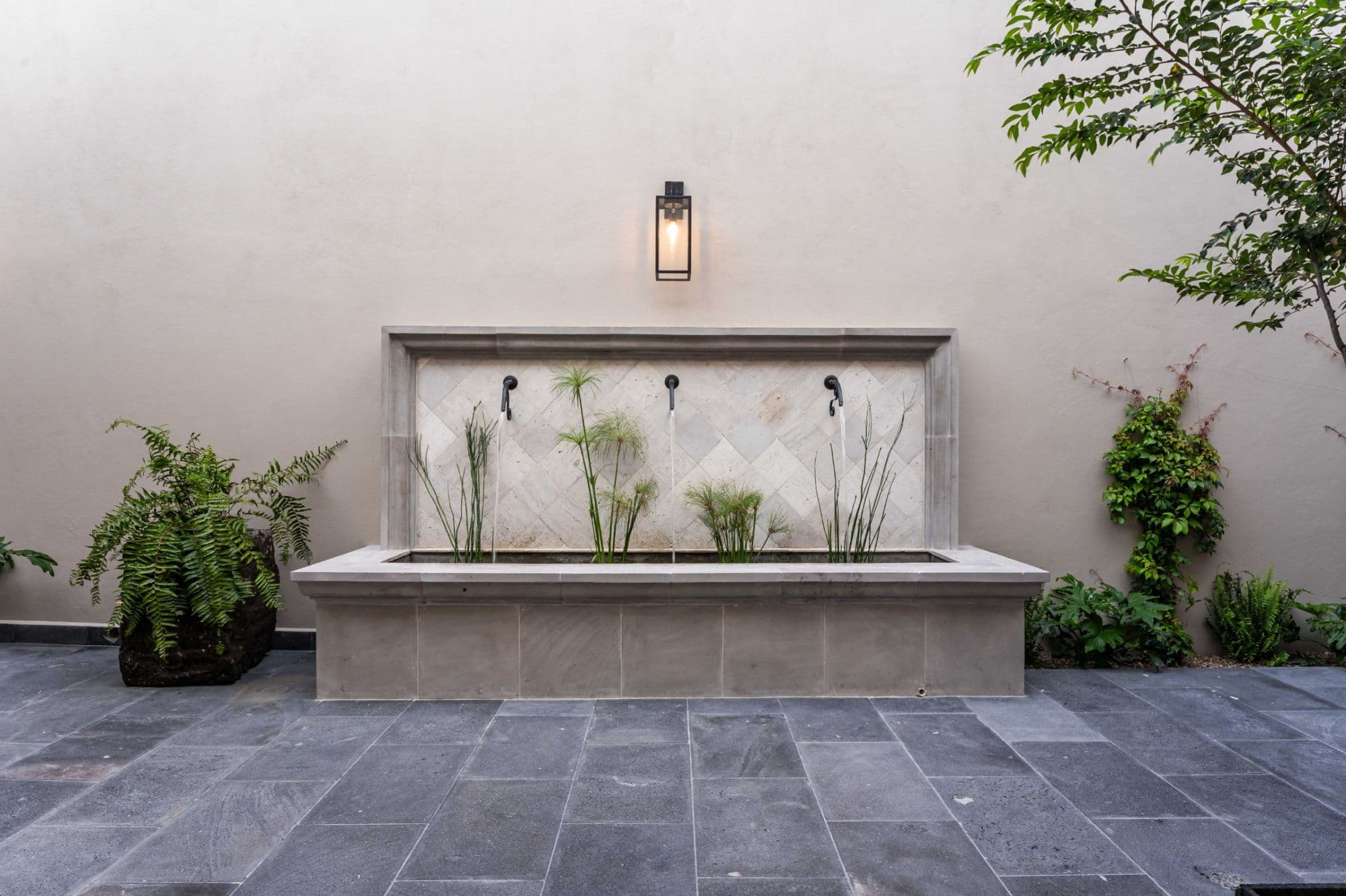 Casa Paulena — Balcones, San Miguel de Allende — photo 19 — contemporary water feature, sophisticated outdoor sanctuary