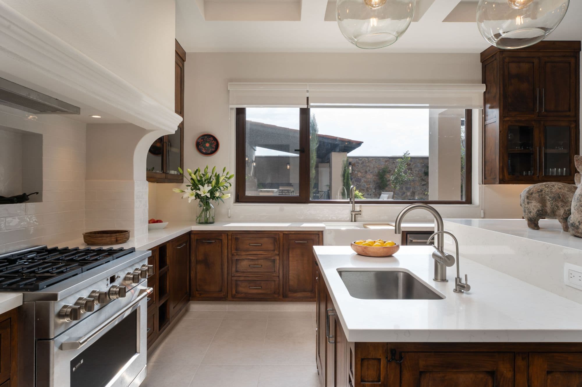 Casa Paulena — Balcones, San Miguel de Allende — photo 11 — contemporary kitchen with panoramic mountain views