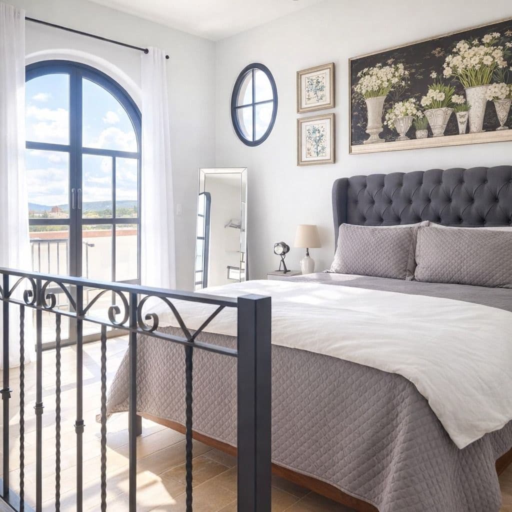 Casa de los Leones — San Miguel de Allende Centro, San Miguel de Allende — photo 43 — luminous bedroom with panoramic mountain views