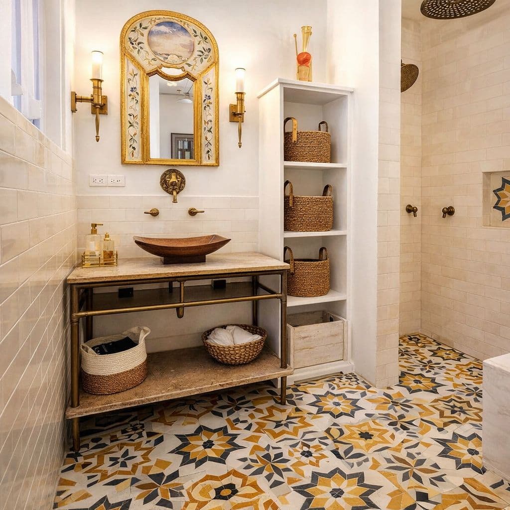 Casa de los Leones — San Miguel de Allende Centro, San Miguel de Allende — photo 21 — artisanal spa bathroom with moroccan elegance