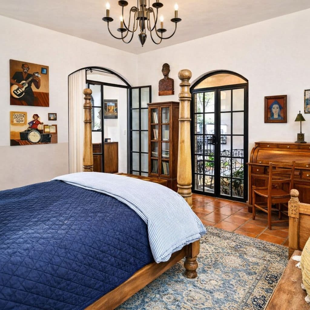 Casa de los Leones — San Miguel de Allende Centro, San Miguel de Allende — photo 28 — sunlit colonial bedroom, artfully appointed