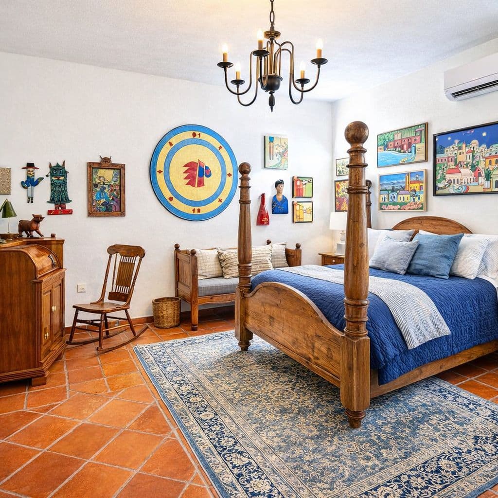 Casa de los Leones — San Miguel de Allende Centro, San Miguel de Allende — photo 27 — charming colonial bedroom with authentic character