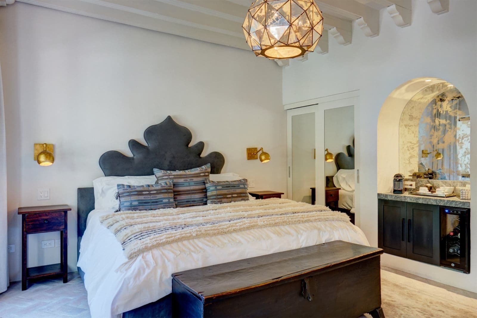 Casa Arcadia — Centro, San Miguel de Allende — photo 13 — sophisticated master suite with architectural charm