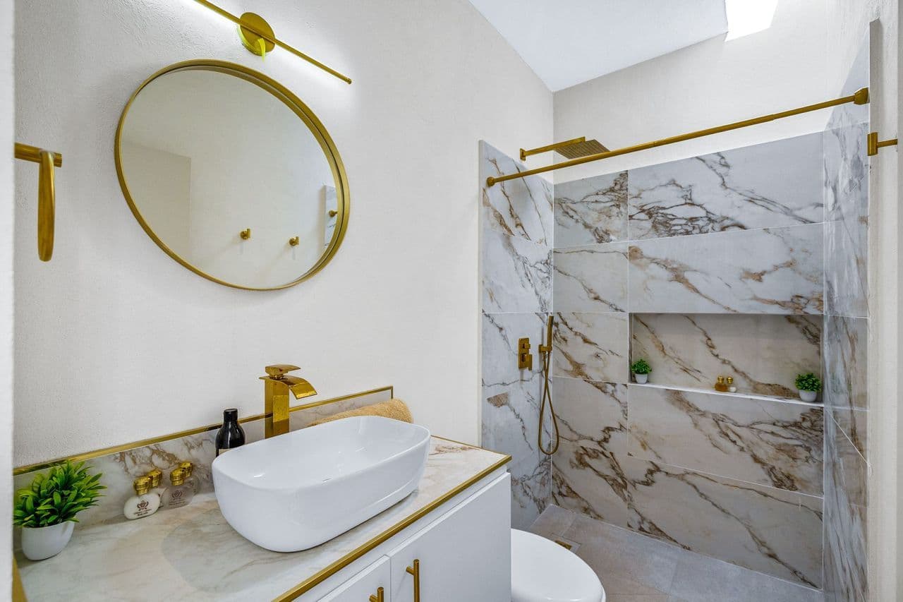 CASAS ANGEL & ANGELITO — La Lejona, San Miguel de Allende — photo 10 — elegant marble spa-inspired sanctuary