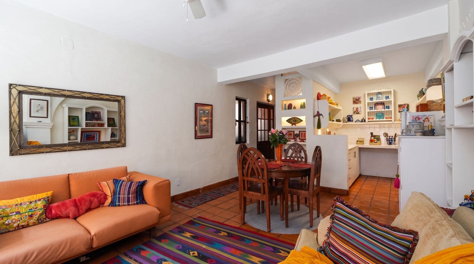 Condo Lelé — Centro, San Miguel de Allende — photo 13 — vibrant open-plan living, authentic mexican charm