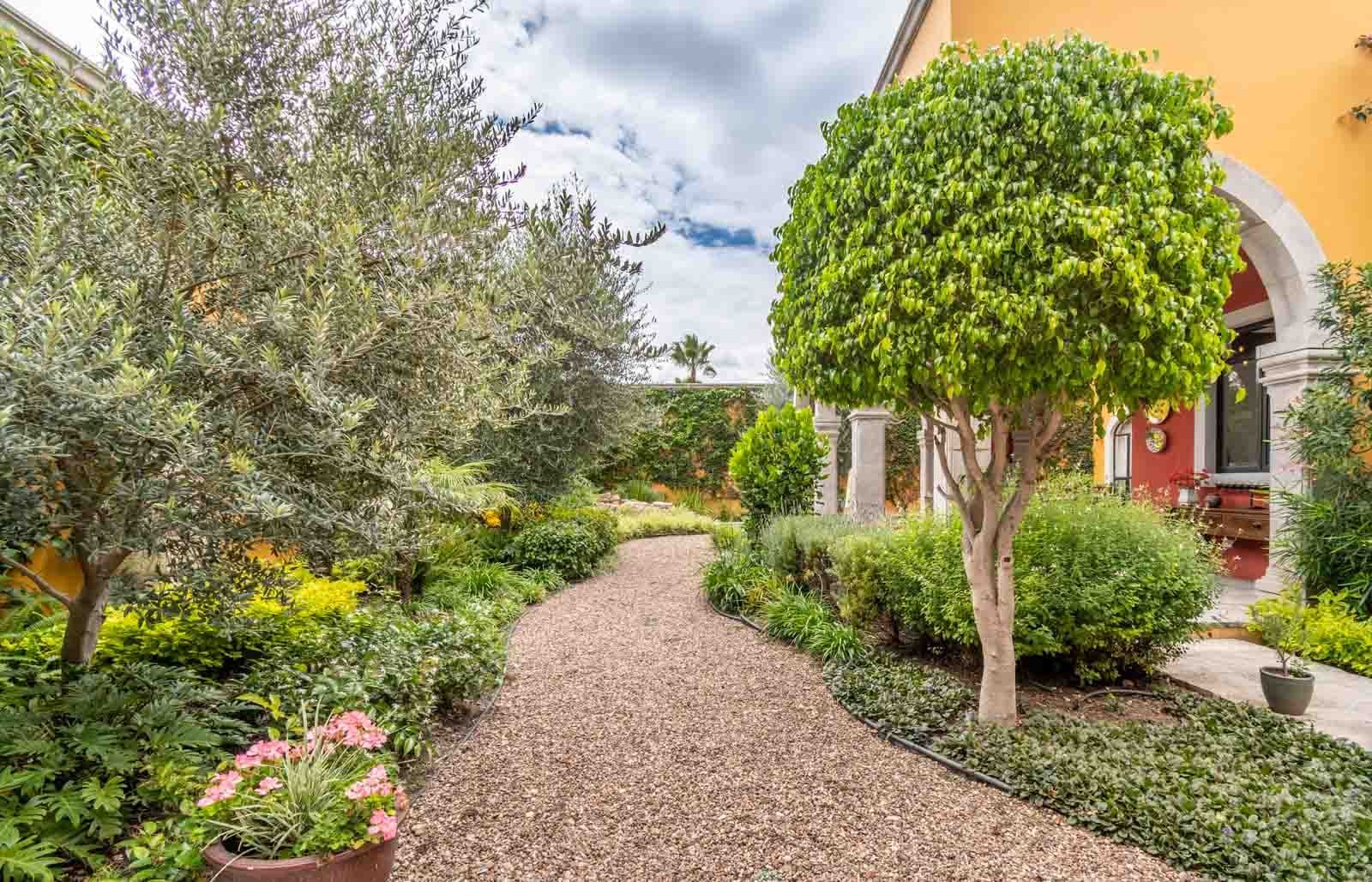 Casa Cosmati — Atascadero (Arcos de San Miguel), San Miguel de Allende — photo 23 — lush mediterranean garden pathway beckons