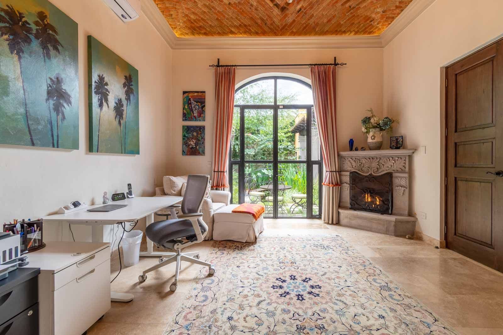 Casa Cosmati — Atascadero (Arcos de San Miguel), San Miguel de Allende — photo 9 — sophisticated home office with fireplace views