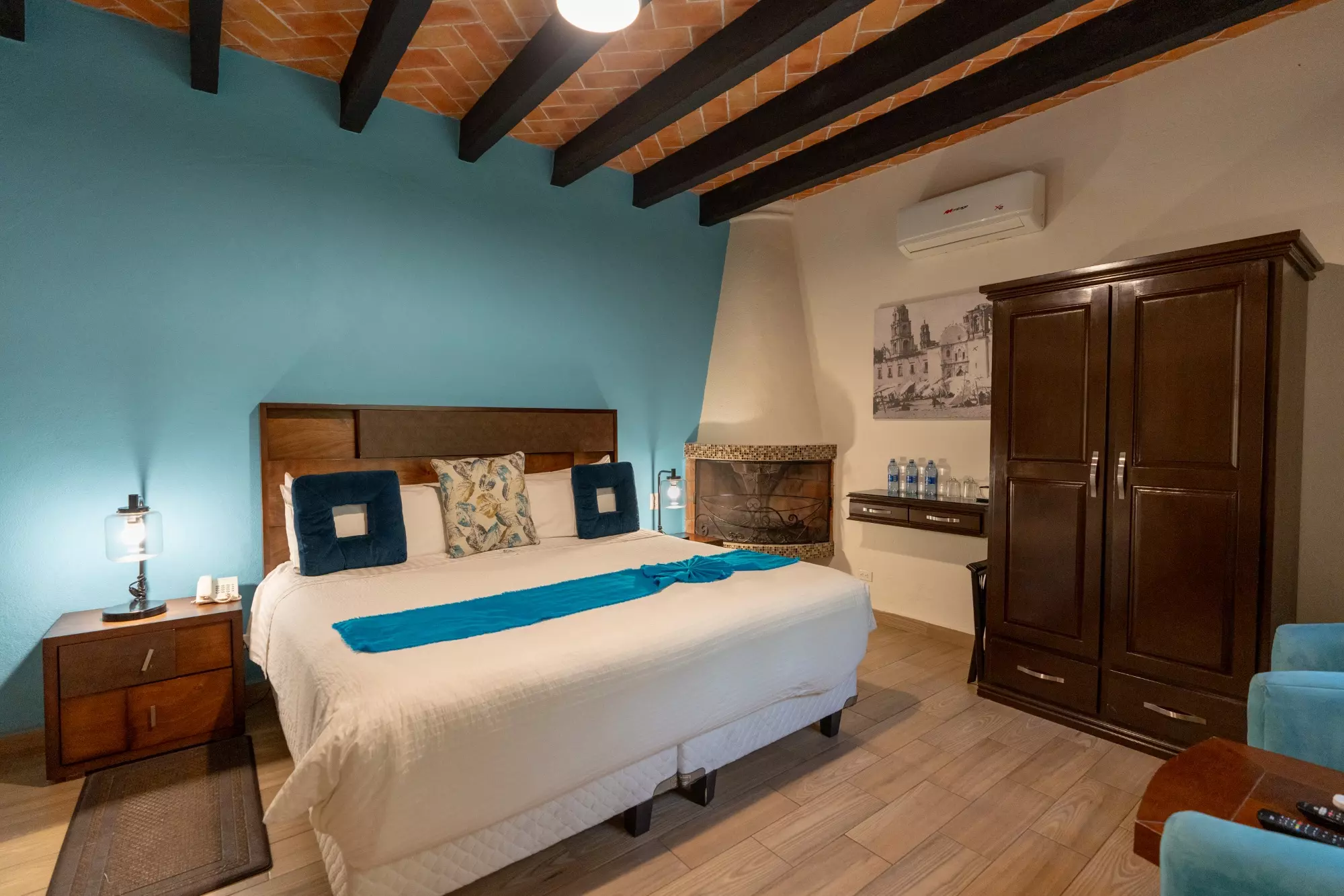 Hotel Centro — Centro, San Miguel de Allende — photo 12 — serene turquoise retreat with rustic beams