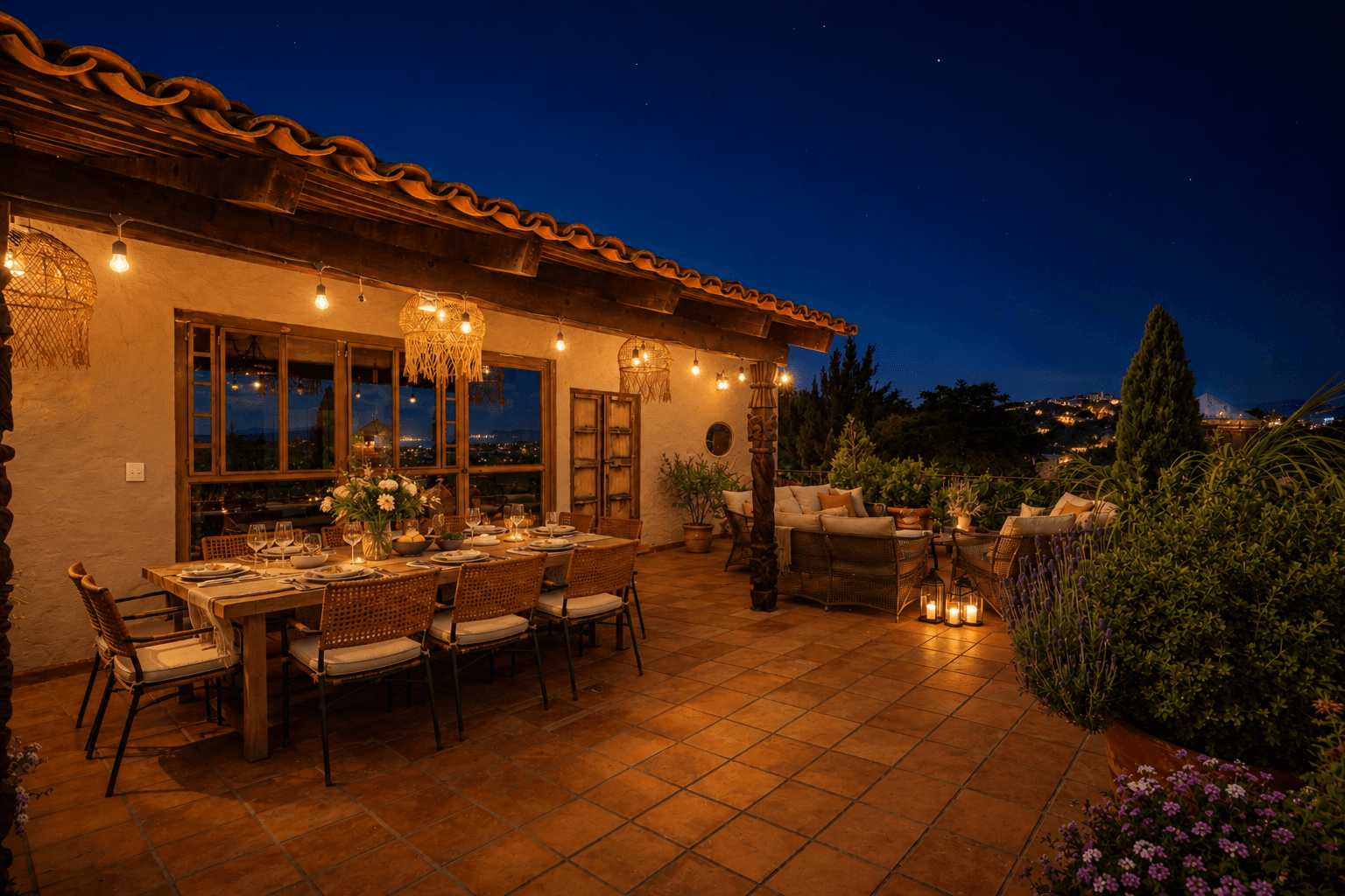 Casa Roka En El Obraje — El Obraje, San Miguel de Allende — photo 8 — enchanting rooftop terrace with panoramic city views