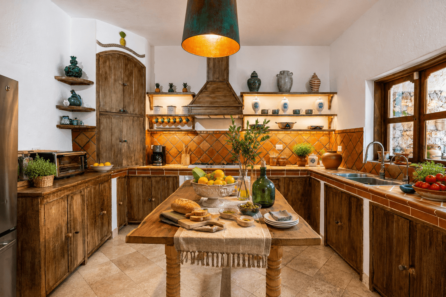 Casa Roka En El Obraje — El Obraje, San Miguel de Allende — photo 3 — rustic artisan kitchen, warm terracotta elegance