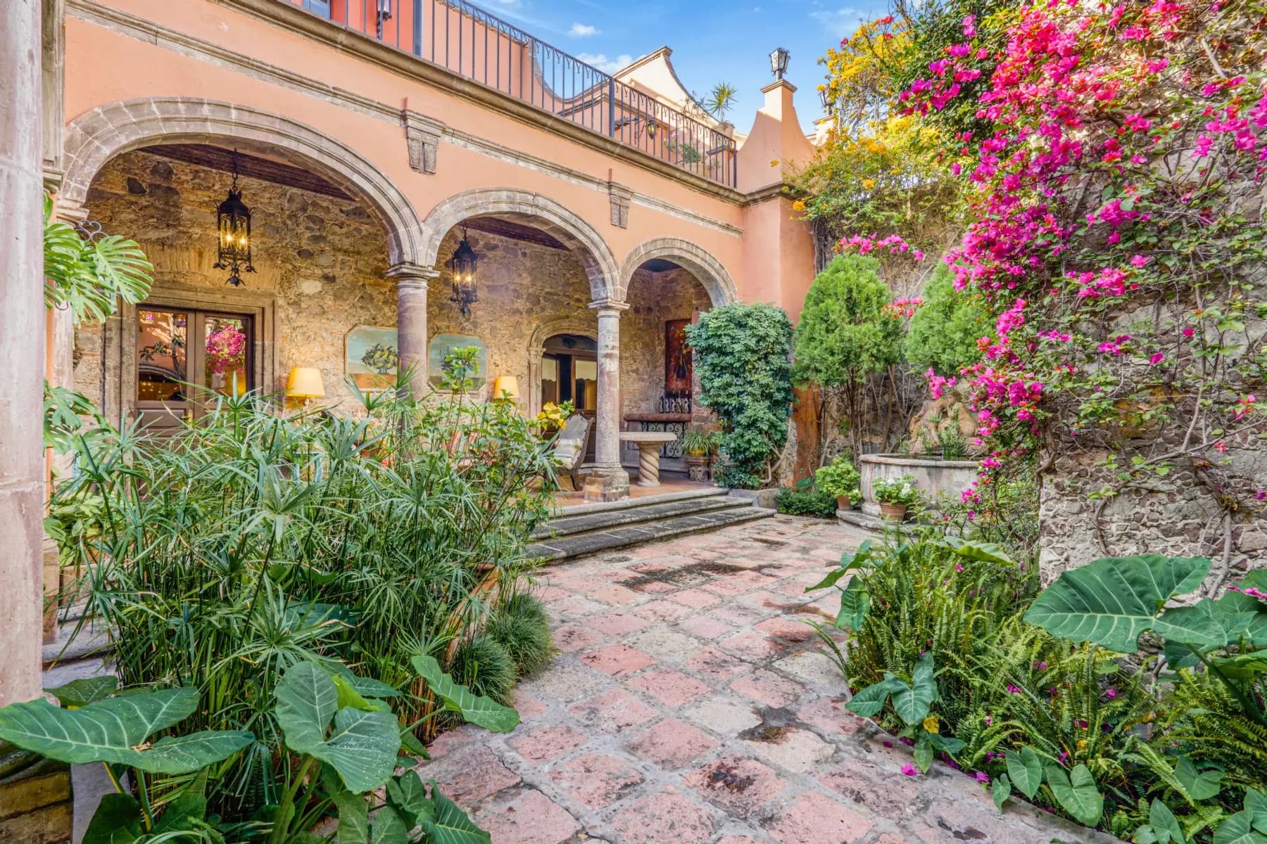 Casa de la Canal — Centro, San Miguel de Allende — enchanting colonial courtyard with blooming bougainvillea