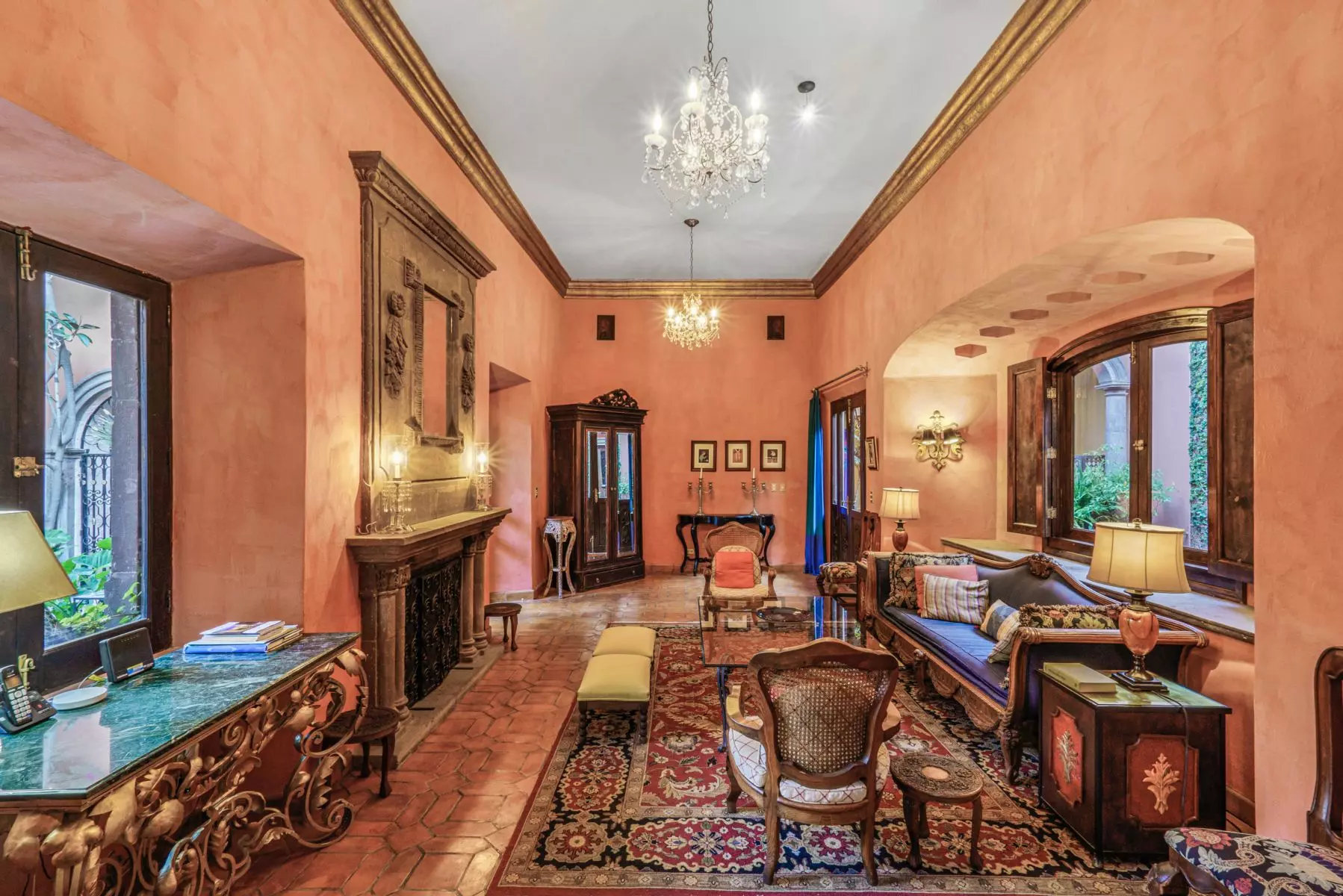Casa de la Canal — Centro, San Miguel de Allende — photo 9 — elegant salon with soaring ceilings
