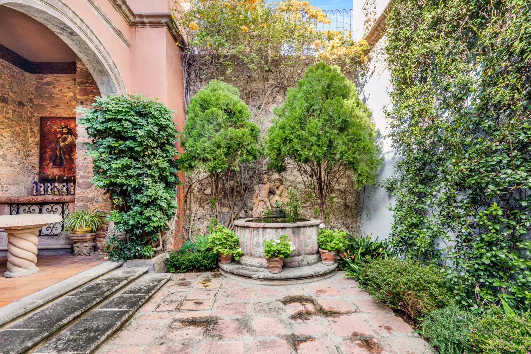 Casa de la Canal — Centro, San Miguel de Allende — photo 15 — enchanting courtyard, mature botanical sanctuary