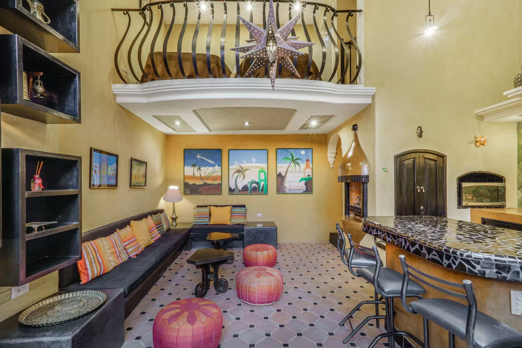 Casa de la Canal — Centro, San Miguel de Allende — photo 18 — sunlit entertaining space, artistic architectural elegance