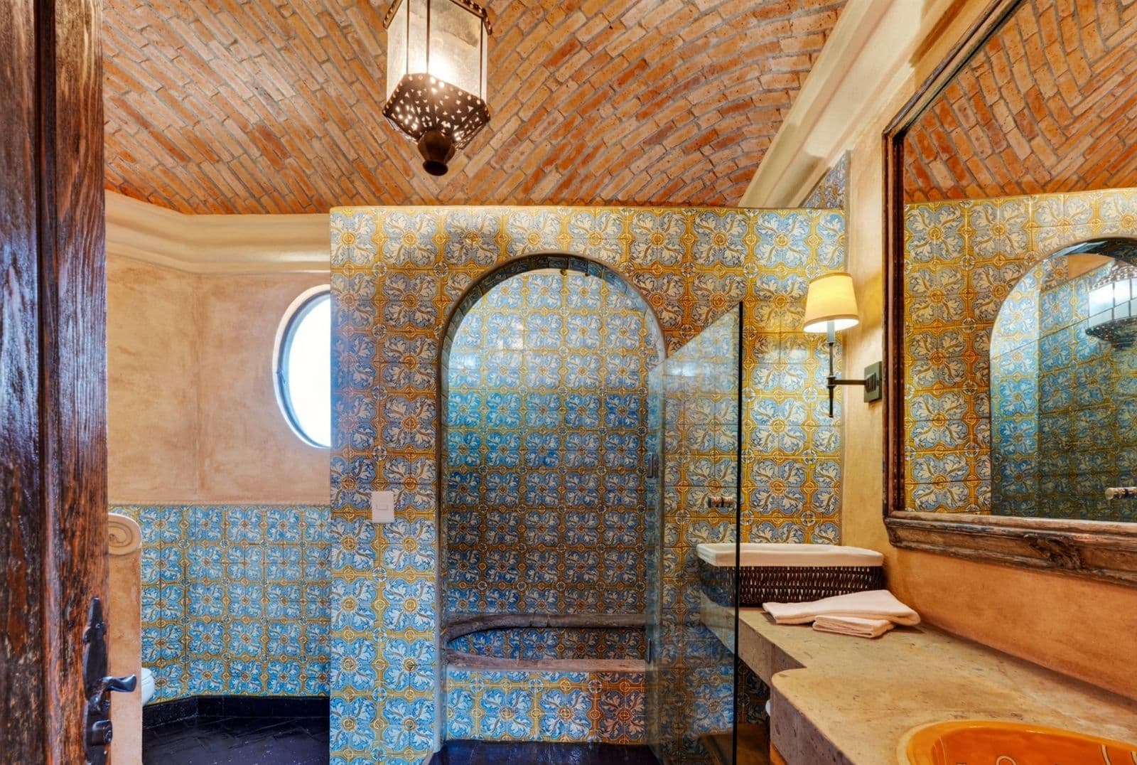 Villa Escondida — Centro, San Miguel de Allende — photo 23 — artisan tilework, soaring brick ceilings