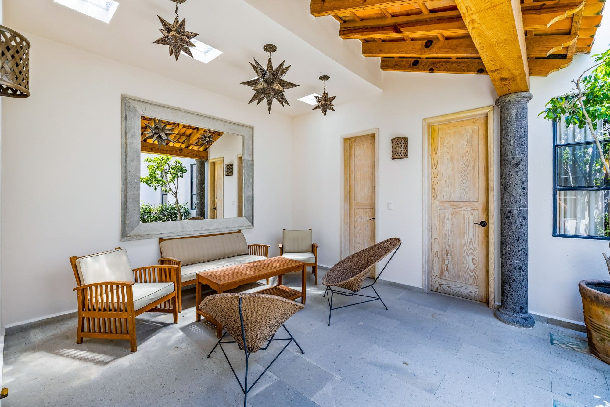 CASA PINO — Guadalupe, San Miguel de Allende — photo 22 — sunlit courtyard with authentic mexican charm