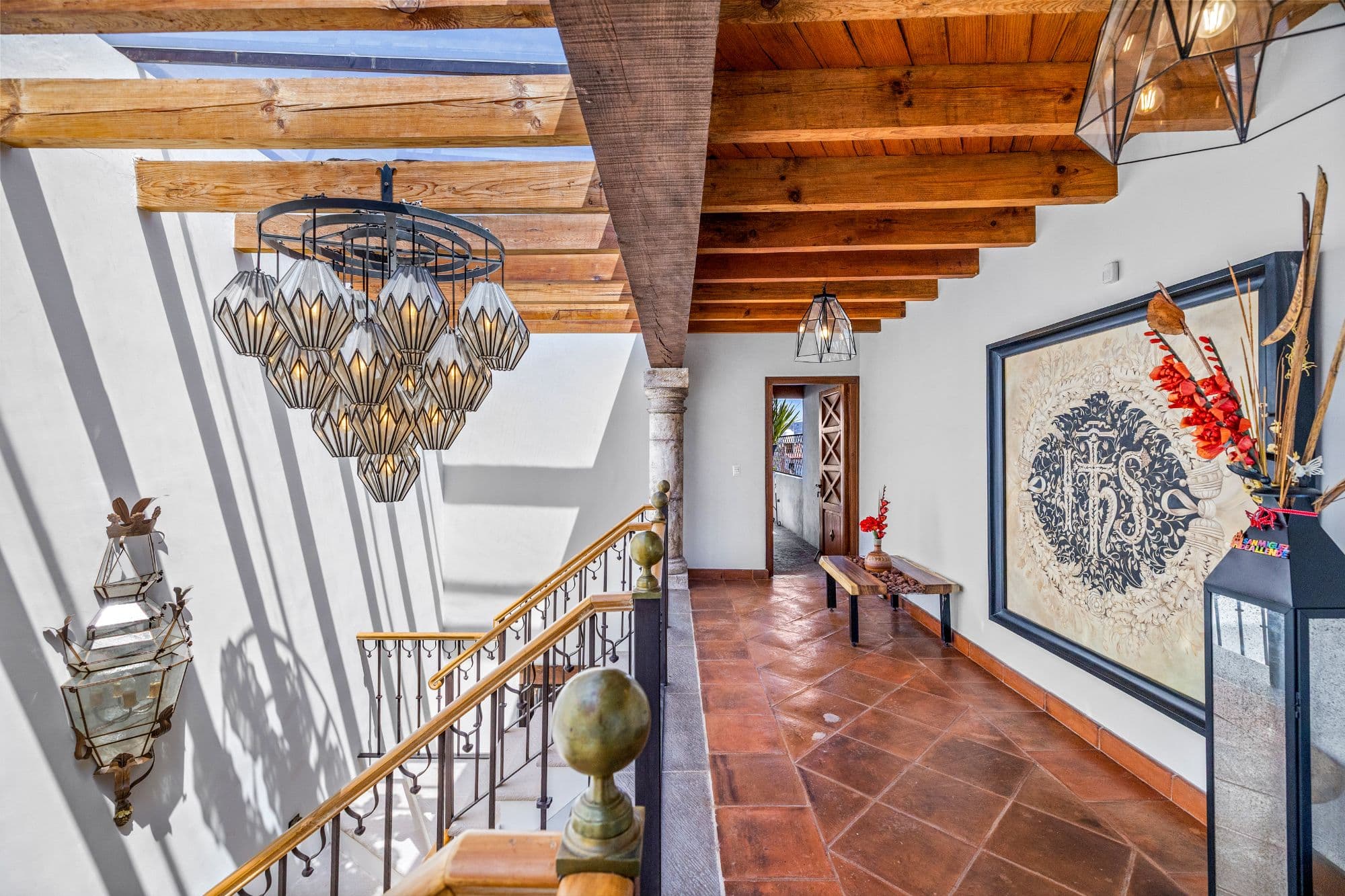 Casa Cocuchas — San Miguel de Allende Centro, San Miguel de Allende — photo 22 — soaring beamed ceilings, artisan chandeliers