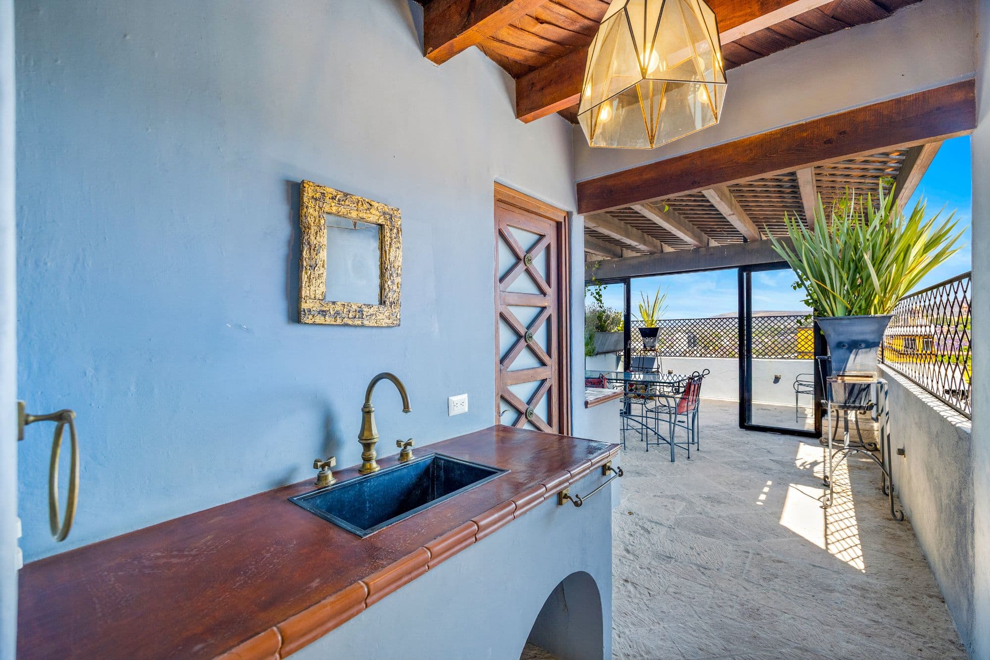 Casa Cocuchas — San Miguel de Allende Centro, San Miguel de Allende — photo 23 — serene terrace with sky views, artisan finishes