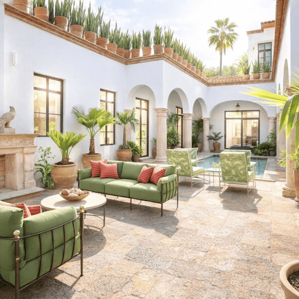 Breathtaking Casa Blanca — Guadiana, San Miguel de Allende — photo 27 — elegant courtyard with serene pool oasis