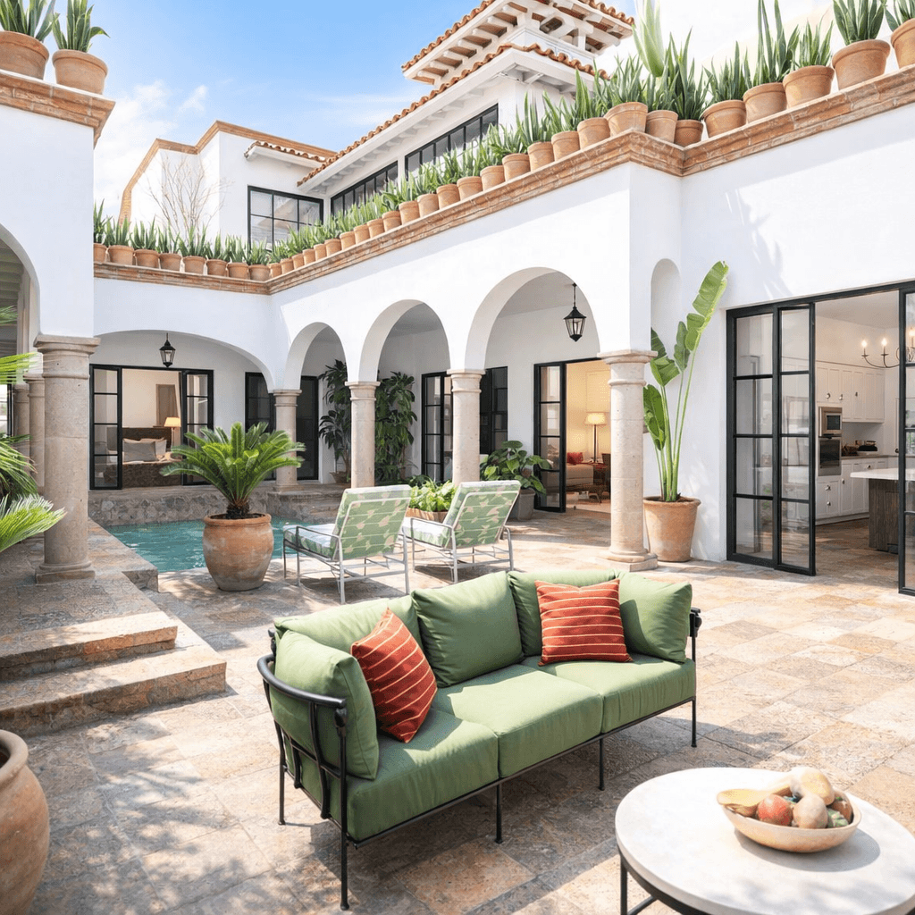 Breathtaking Casa Blanca — Guadiana, San Miguel de Allende — photo 24 — charming courtyard with sparkling pool