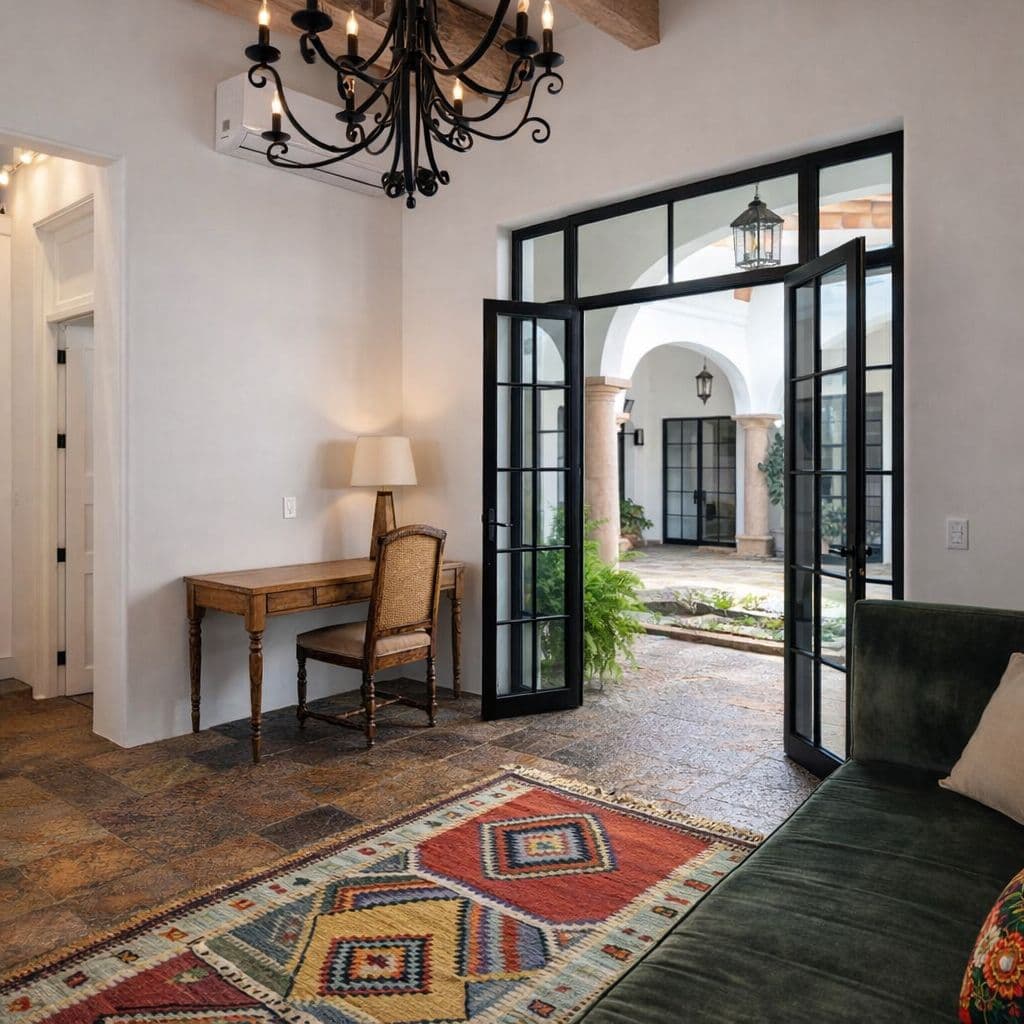 Breathtaking Casa Blanca — Guadiana, San Miguel de Allende — photo 30 — elegant foyer opens to charming courtyard