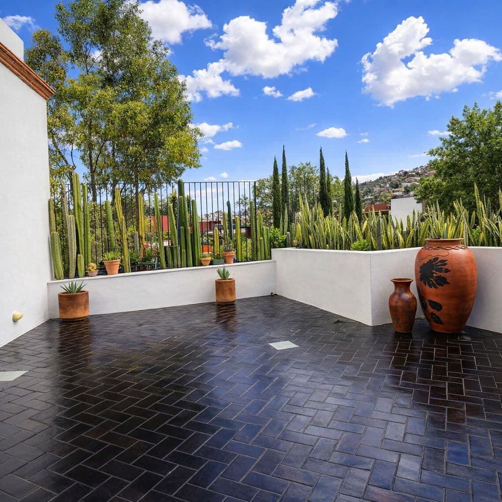 Breathtaking Casa Blanca — Guadiana, San Miguel de Allende — photo 43 — panoramic terrace with architectural elegance