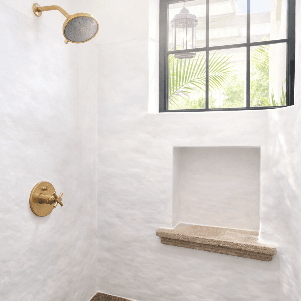 Breathtaking Casa Blanca — Guadiana, San Miguel de Allende — photo 21 — spa-inspired shower with tropical views
